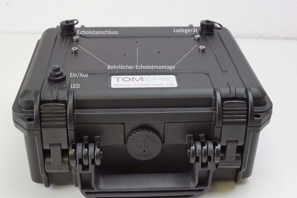 Holes and components on the battery case