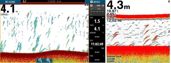 Comparing CHIRP and non-CHIRP sonar images