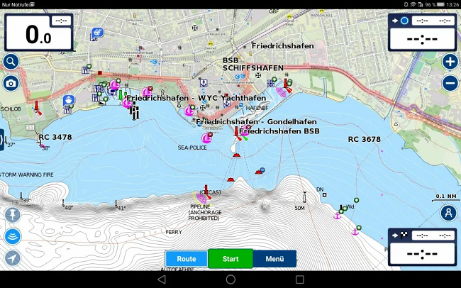 Navionics chart of Lake Constance
