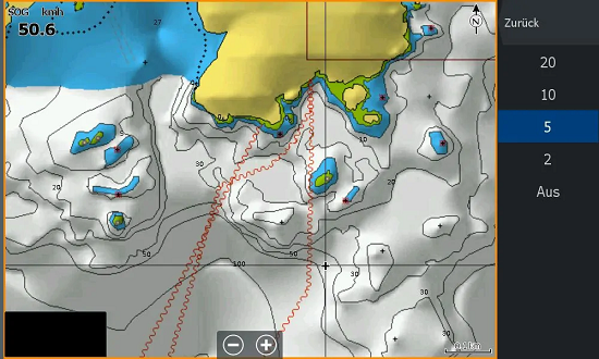 Navionics electronic nautical and fishing charts, example 1
