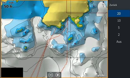 Navionics electronic nautical and fishing charts, example 2