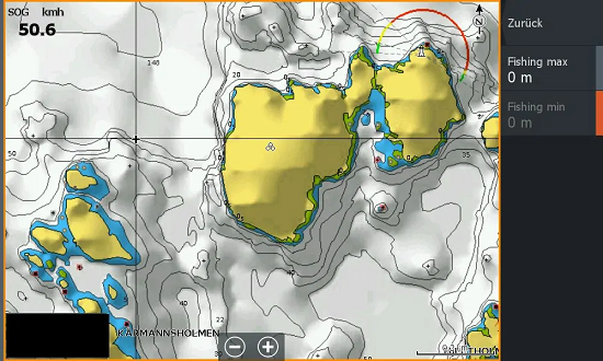 Experience with Navionics fishing range in Norway, example 1