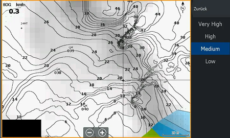 Navionics SonarChart depth contours, example 2