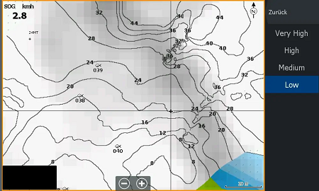 Navionics SonarChart depth contours, example 3